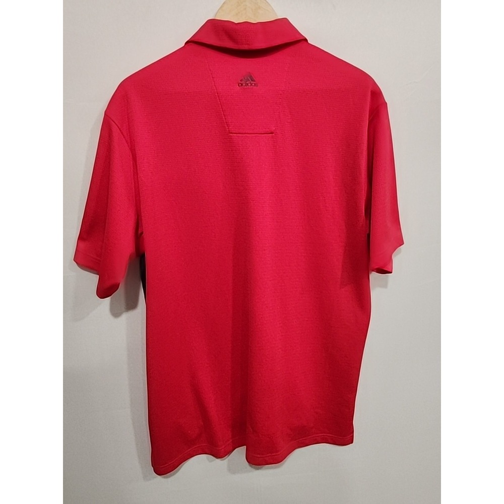 Adidas Climalite Golf Polo Mens L Red/Gray Short Sleeve, Collar, Embroidered - Picture 10 of 11